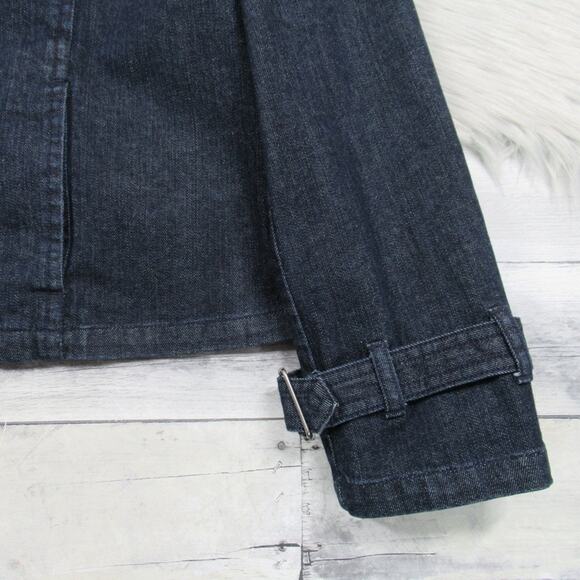 CHARTER CLUB Vintage Dark Wash Denim Jean Jacket Women’s Size Medium - Picture 9 of 12
